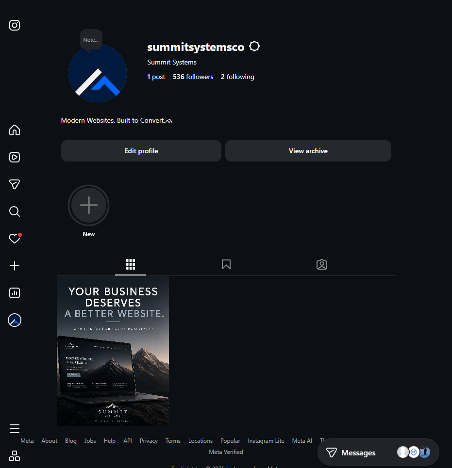 Summit Systems Instagram profile preview